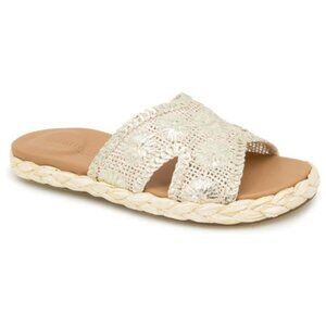 Gentle Souls by Kenneth Cole Women's Tristan Ice Woven Slide Sandal